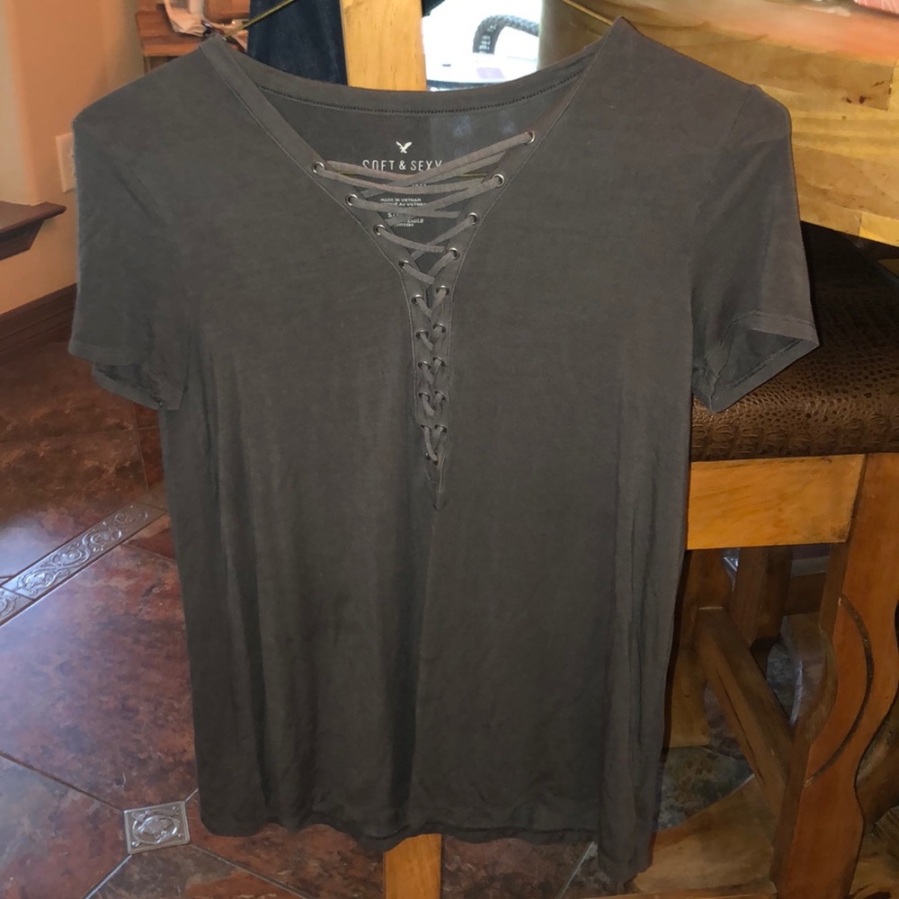 Grey American eagle top